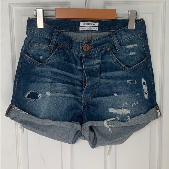 One Teaspoon High Waisted Denim Shorts Sz. 28 - Picture 1 of 3